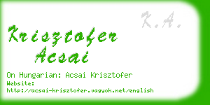 krisztofer acsai business card